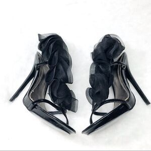 Bakers “Rory” Black 5” Ruffle Top Stiletto Heels
